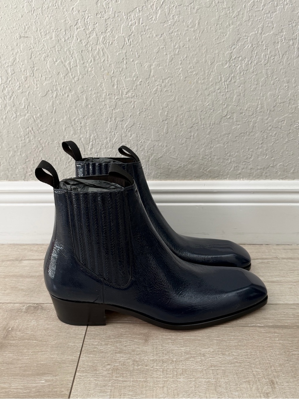 Tom Ford Navy Chelsea Ankle Boots Hailey midnight blue men 11.5 new
